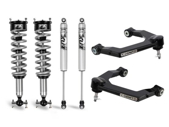 Cognito 3-Inch Performance Ball Joint Leveling Kit With Fox PS Coilover 2.0 IFP Shocks for 19-25 Silverado/Sierra 1500 2WD/4WD